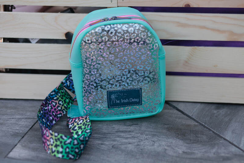 RTS Sling Backpack - Blue and clear leopard