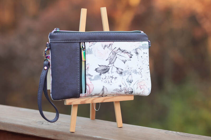 RTS Zippy clutch - purple and floral