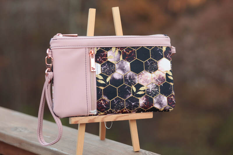 RTS Zippy Clutch - Rose and Autumn Hex
